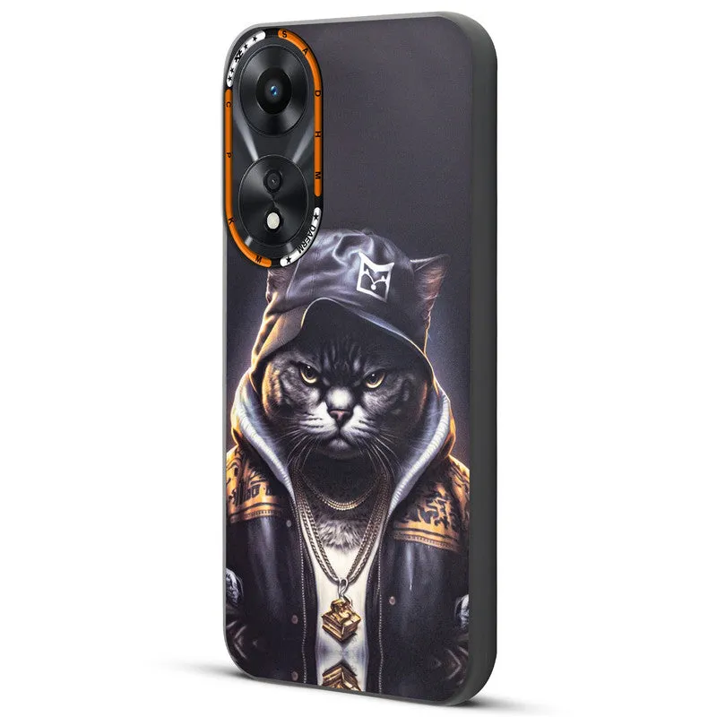 Dark Elegant Wild Creatures Printed Back Cases For Oppo A78 5G