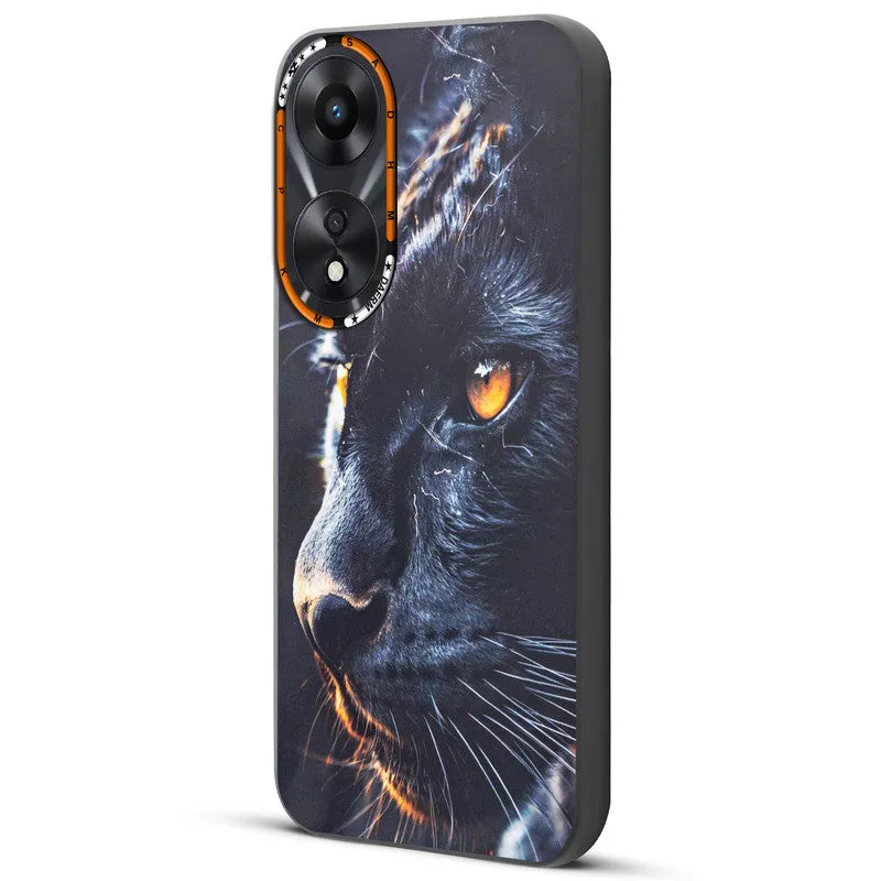 Dark Elegant Wild Creatures Printed Back Cases For Oppo A78 5G
