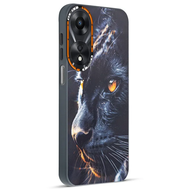Dark Elegant Wild Creatures Printed Back Cases For Oppo A78 5G