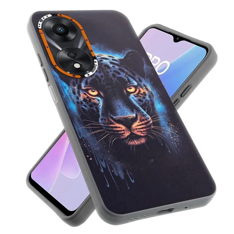 Dark Elegant Wild Creatures Printed Back Cases For Oppo A78 5G