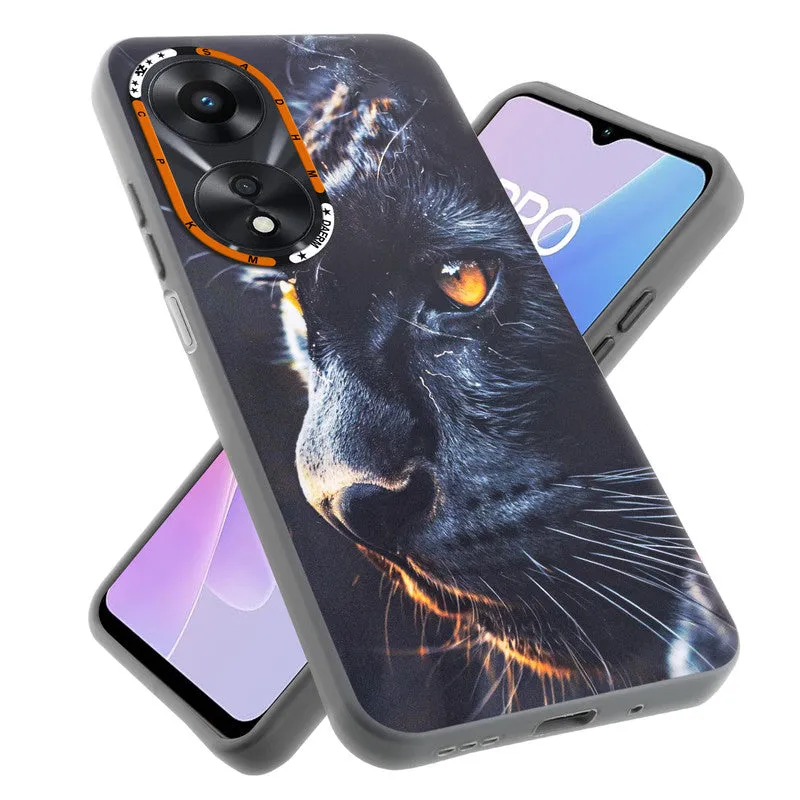 Dark Elegant Wild Creatures Printed Back Cases For Oppo A78 5G