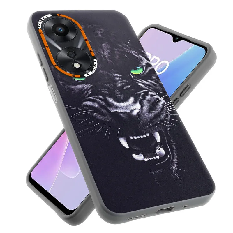 Dark Elegant Wild Creatures Printed Back Cases For Oppo A78 5G