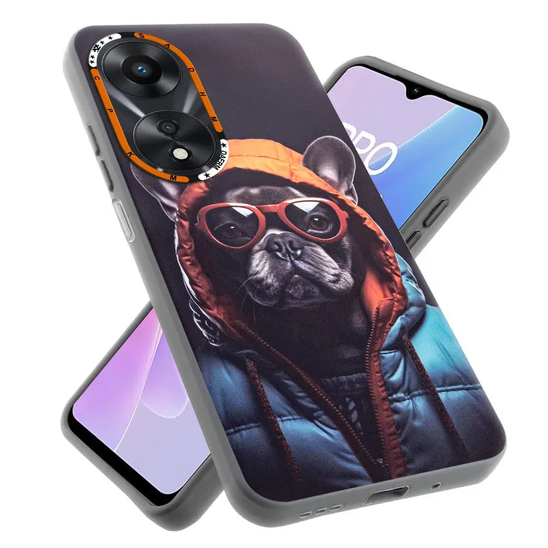 Dark Elegant Wild Creatures Printed Back Cases For Oppo A78 5G