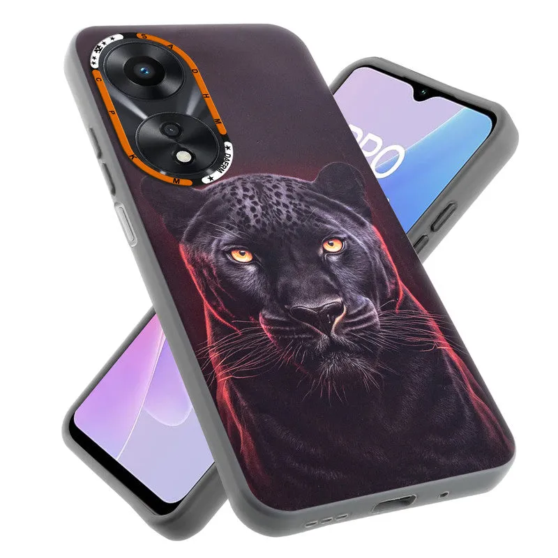 Dark Elegant Wild Creatures Printed Back Cases For Oppo A78 5G