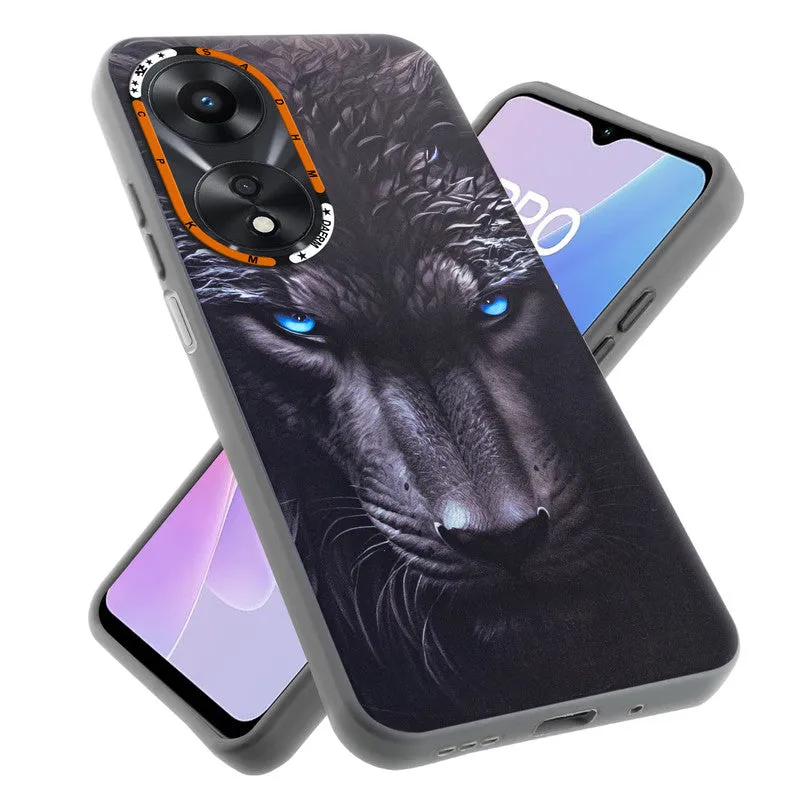 Dark Elegant Wild Creatures Printed Back Cases For Oppo A78 5G