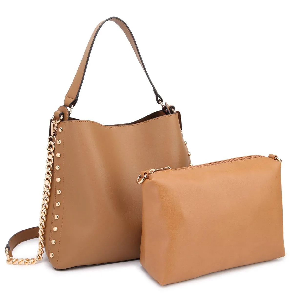 Dasein Classic Faux Leather 2-in-1 Hobo Bag