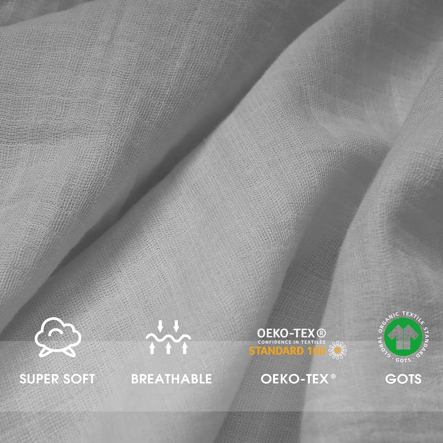 david's kids 3 Pack Baby Muslin Swaddle Blankets, 100% Cotton and Ultra Soft Breathable Receiving Blanket Wrap for Boys Girls, New Born Essentials, Large 47 x 47 inches, Grey/Elephant/Stars