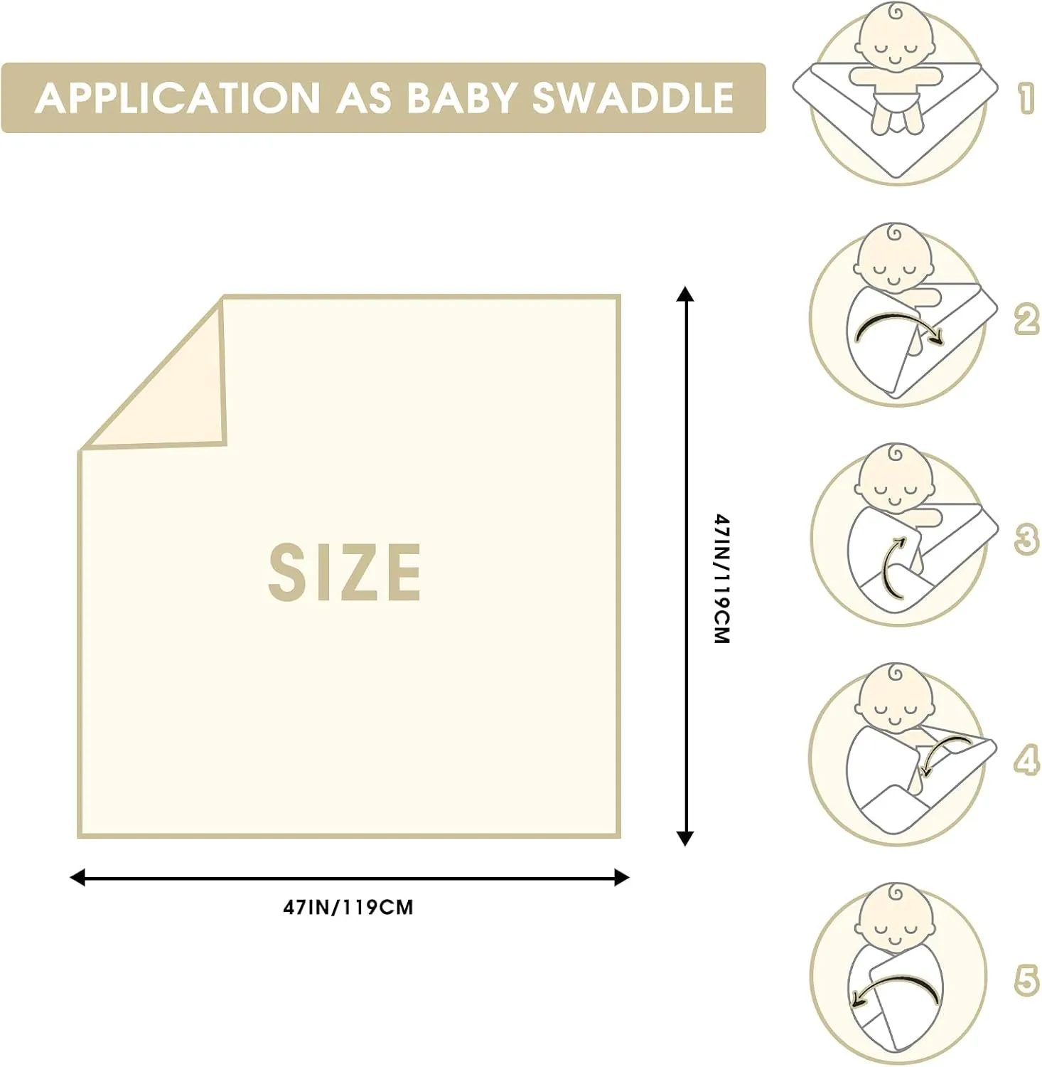 david's kids 3 Pack Baby Muslin Swaddle Blankets, 100% Cotton and Ultra Soft Breathable Receiving Blanket Wrap for Boys Girls, New Born Essentials, Large 47 x 47 inches, Grey/Elephant/Stars