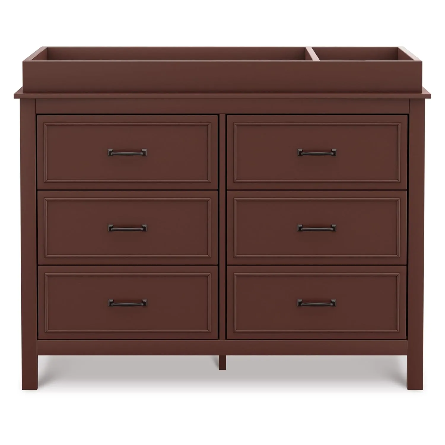 DaVinci Charlie 6-Drawer Baby Dresser - Wooden Double Chest of Drawers for Kids, Boys and Girls - Multi-Purpose Storage Dresser for Bedroom, Nursery, Living Room & Hallway, Easy to Assemble - Crimson