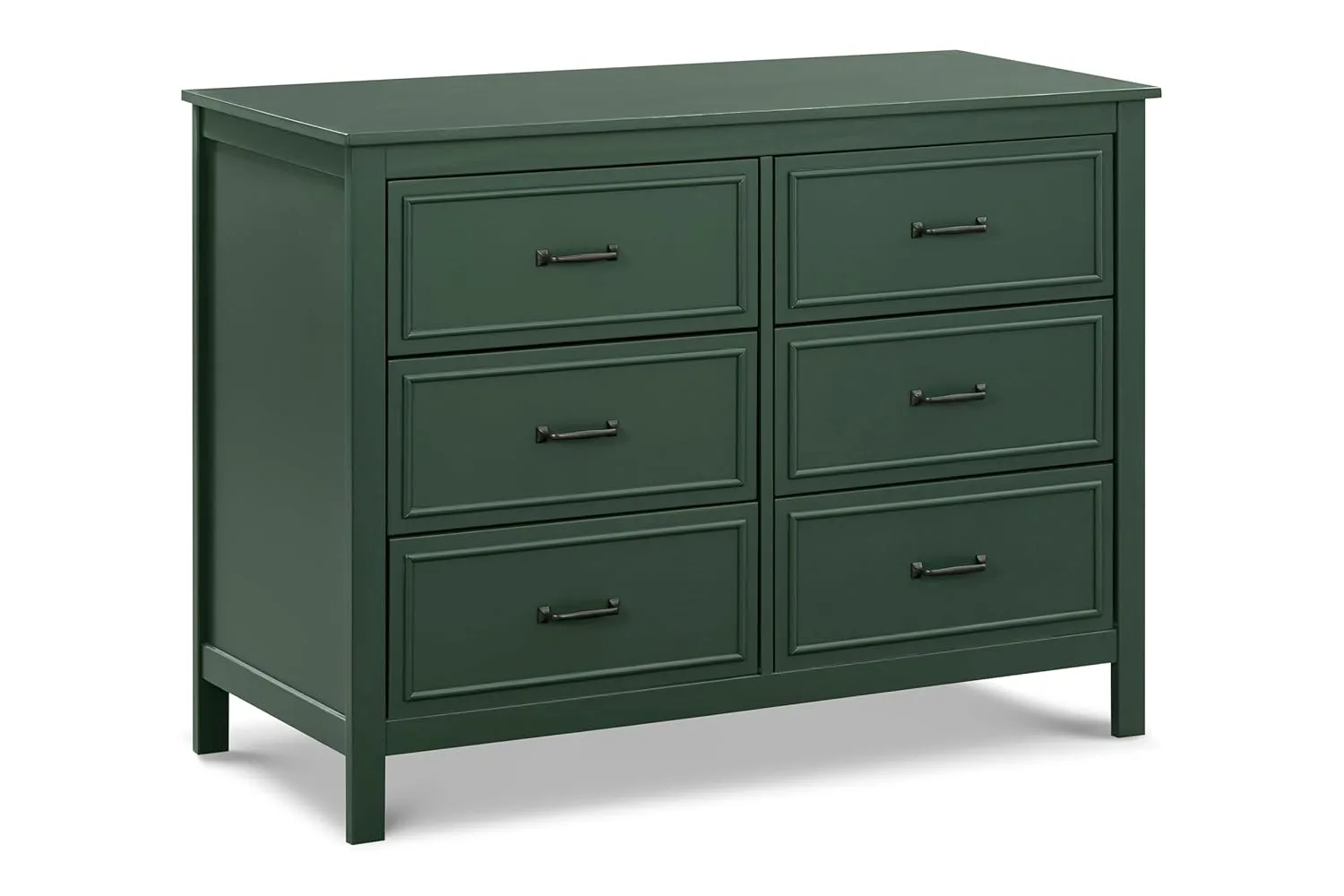DaVinci Charlie 6-Drawer Baby Dresser - Wooden Double Chest of Drawers for Kids, Boys and Girls - Multi-Purpose Storage for Bedroom, Nursery, Living Room & Hallway, Easy to Assemble - Forest Green