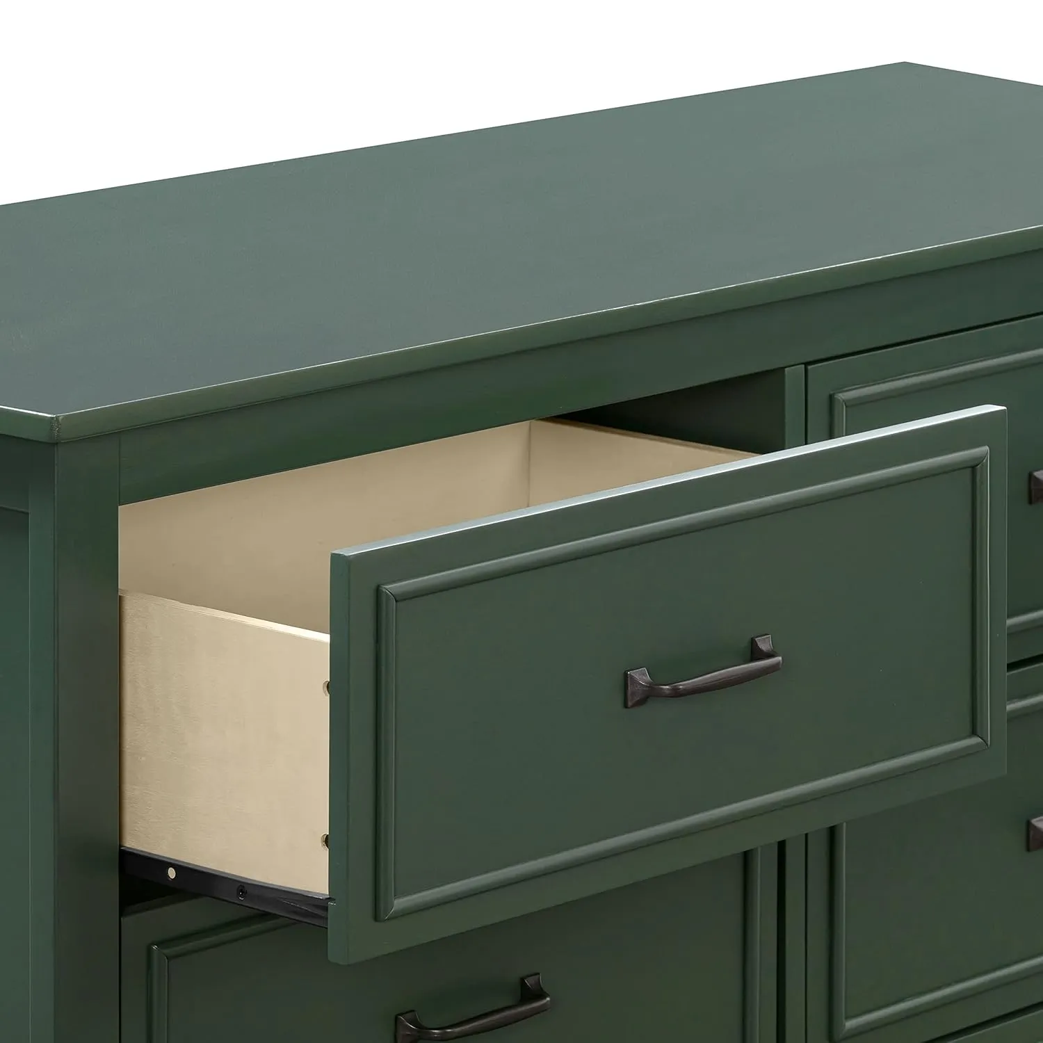 DaVinci Charlie 6-Drawer Baby Dresser - Wooden Double Chest of Drawers for Kids, Boys and Girls - Multi-Purpose Storage for Bedroom, Nursery, Living Room & Hallway, Easy to Assemble - Forest Green