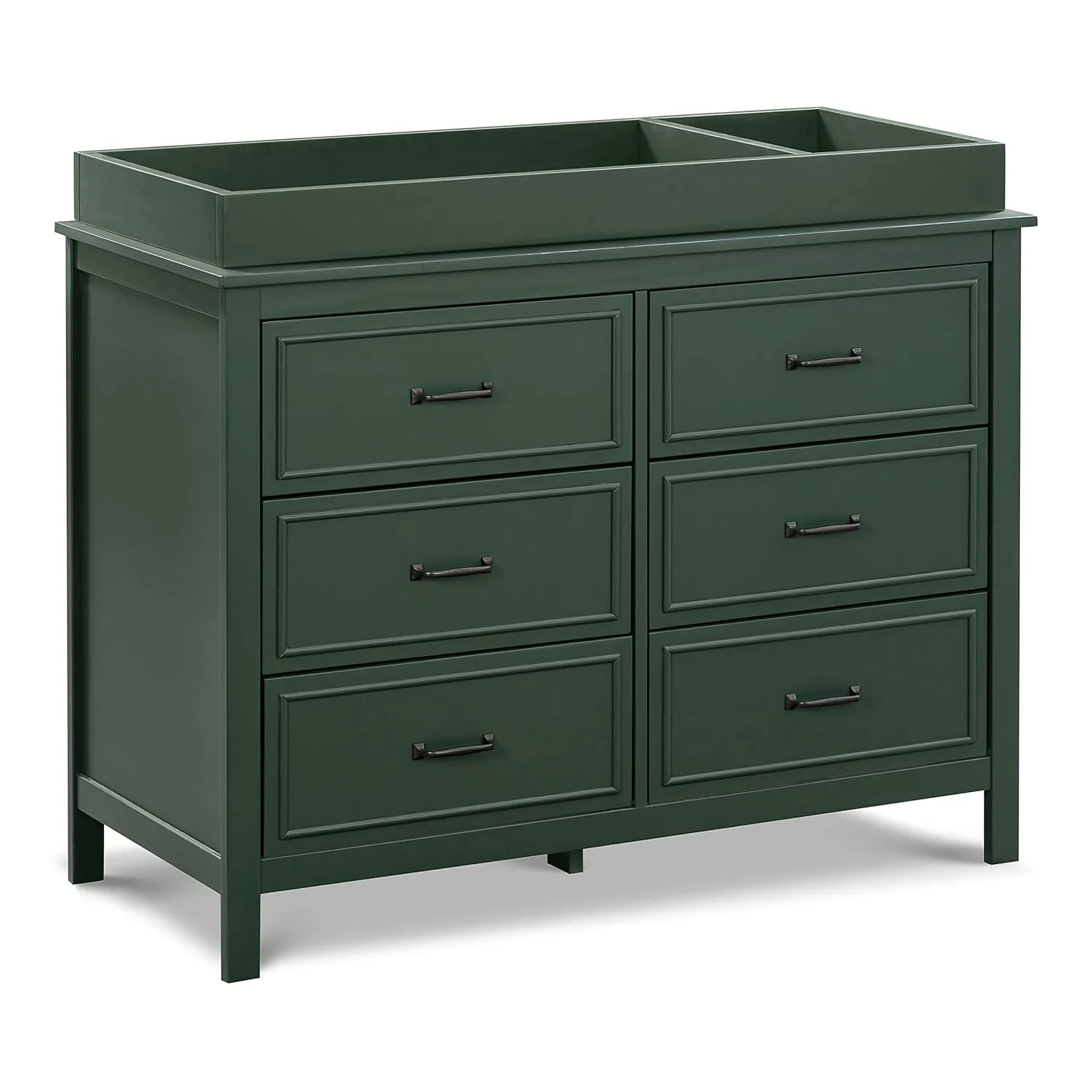 DaVinci Charlie 6-Drawer Baby Dresser - Wooden Double Chest of Drawers for Kids, Boys and Girls - Multi-Purpose Storage for Bedroom, Nursery, Living Room & Hallway, Easy to Assemble - Forest Green