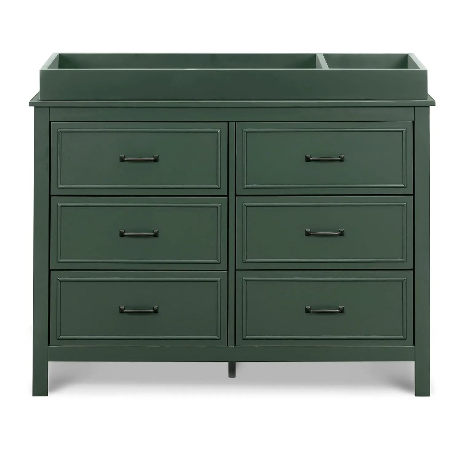 DaVinci Charlie 6-Drawer Baby Dresser - Wooden Double Chest of Drawers for Kids, Boys and Girls - Multi-Purpose Storage for Bedroom, Nursery, Living Room & Hallway, Easy to Assemble - Forest Green