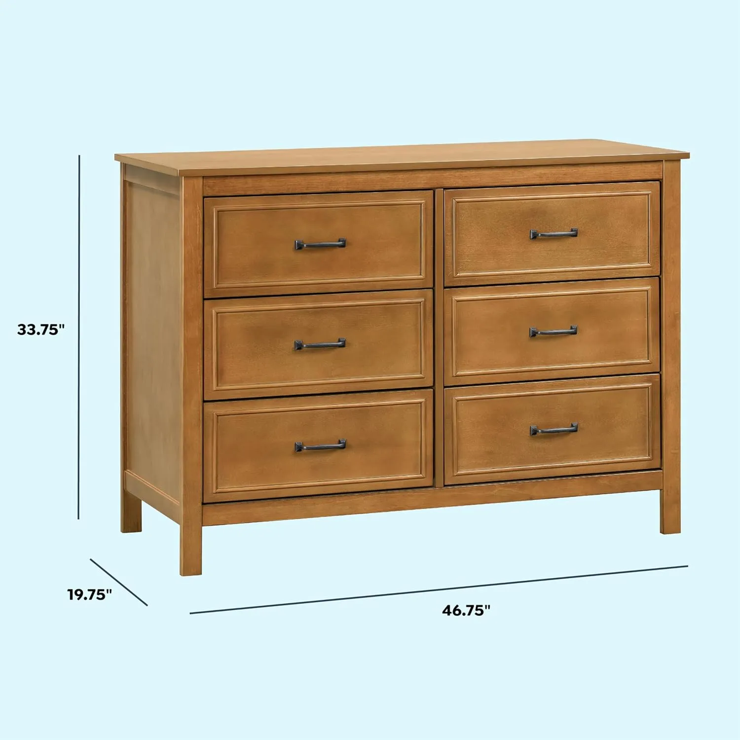 DaVinci Charlie 6-Drawer Double Dresser in Chestnut
