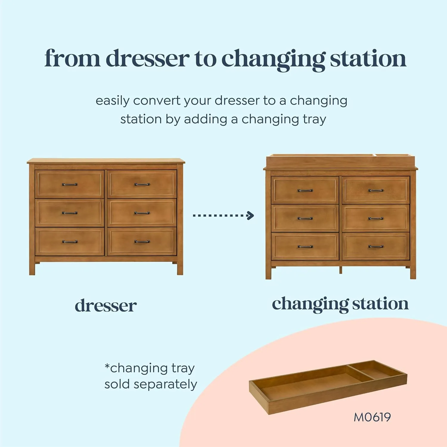 DaVinci Charlie 6-Drawer Double Dresser in Chestnut