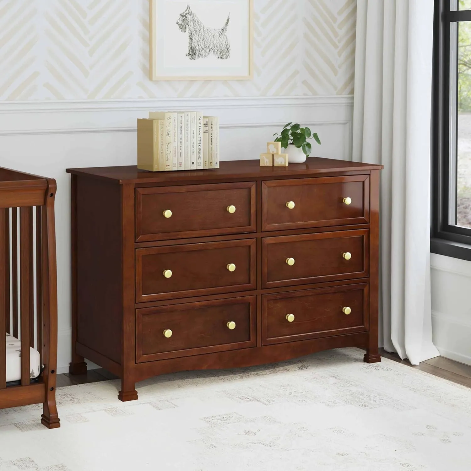 DaVinci Kalani 6-Drawer Baby Dresser for Nursery - Wooden Double Chest of Drawers for Kids, Boys and Girls - Multi-Purpose Storage Espresso Dresser for Bedroom, Living Room & Hallway, Easy to Assemble