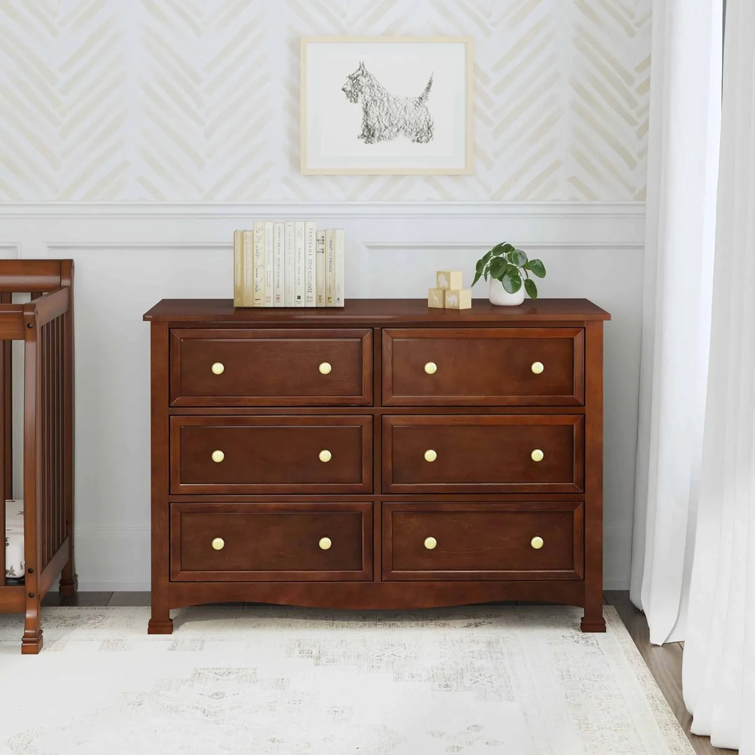 DaVinci Kalani 6-Drawer Baby Dresser for Nursery - Wooden Double Chest of Drawers for Kids, Boys and Girls - Multi-Purpose Storage Espresso Dresser for Bedroom, Living Room & Hallway, Easy to Assemble