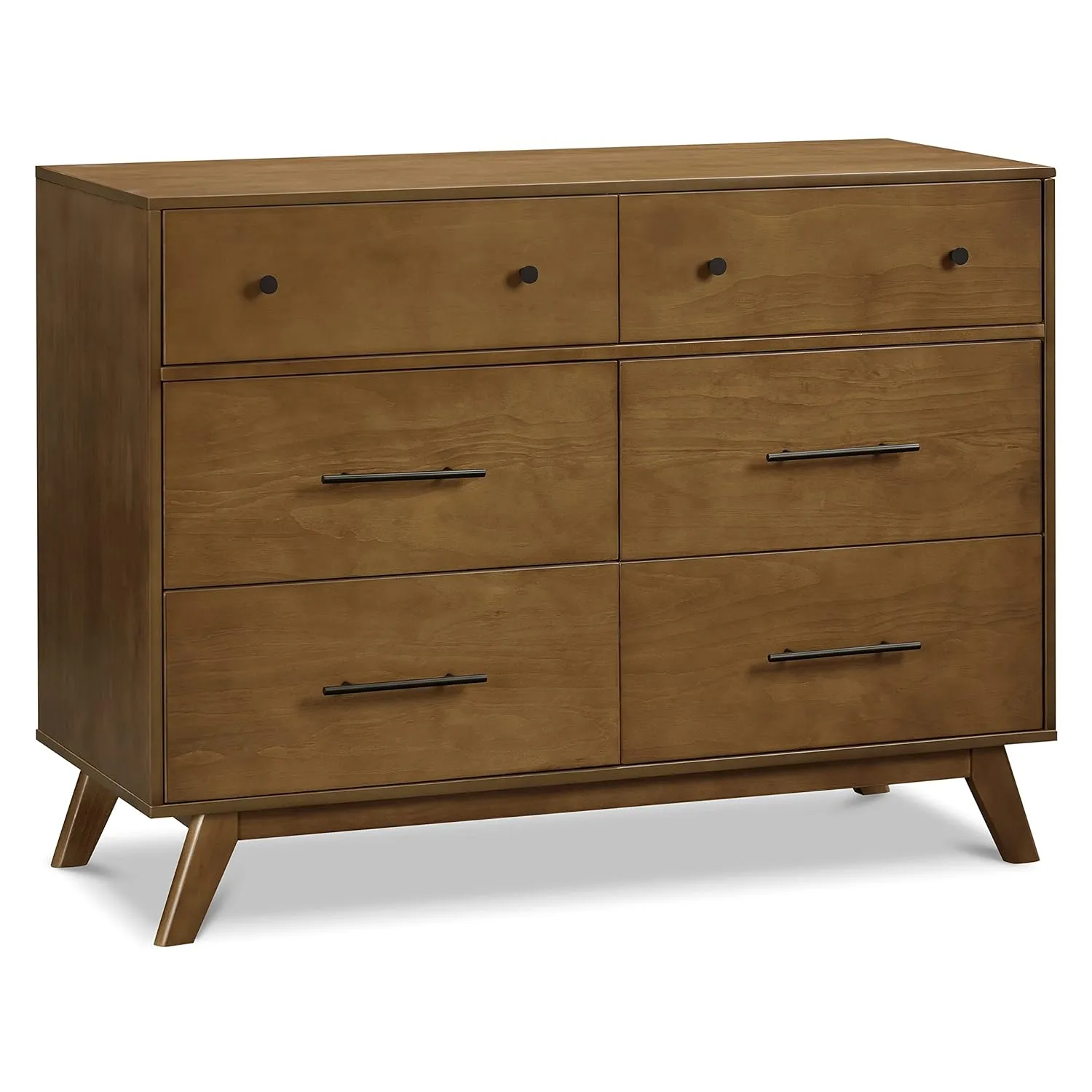 DaVinci Otto 6-Drawer Baby Dresser for Bedroom - GREENGUARD Gold Certified - Multi-Purpose Storage Double Chest of Drawers for Boys and Girls - Dresser for Kids Bedroom, Living Room, Nursery - Walnut