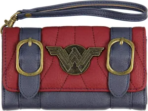 DC Comics Wonder Woman Front Flap Satchel Clutch Wallet with Wrist Strap