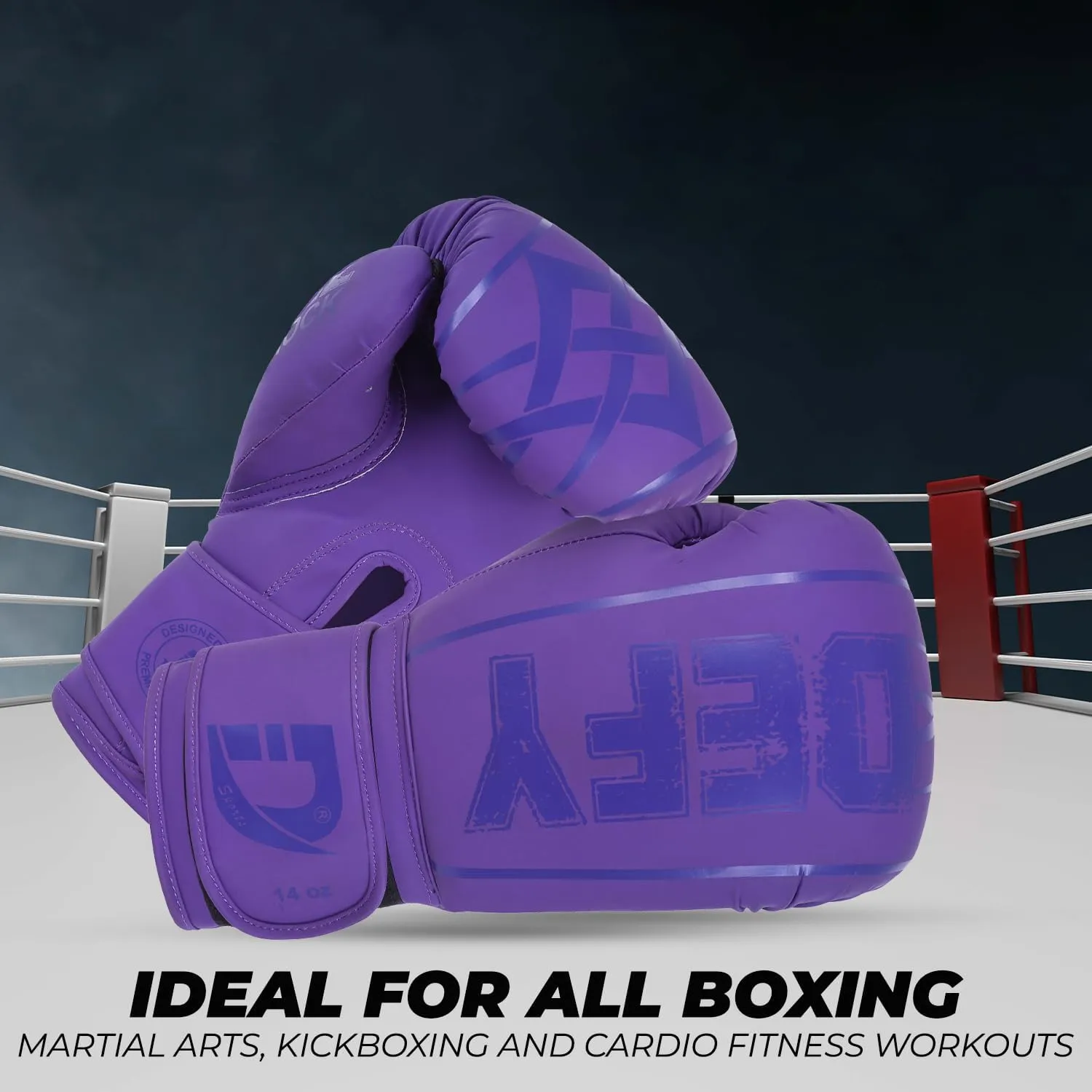 DEFY Boxing Gloves for Men & Women - Premium Quality Synthetic Leather Boxing Gloves for Training - Perfect for Punching Heavy Bags, Sparring, & Fighting Gloves