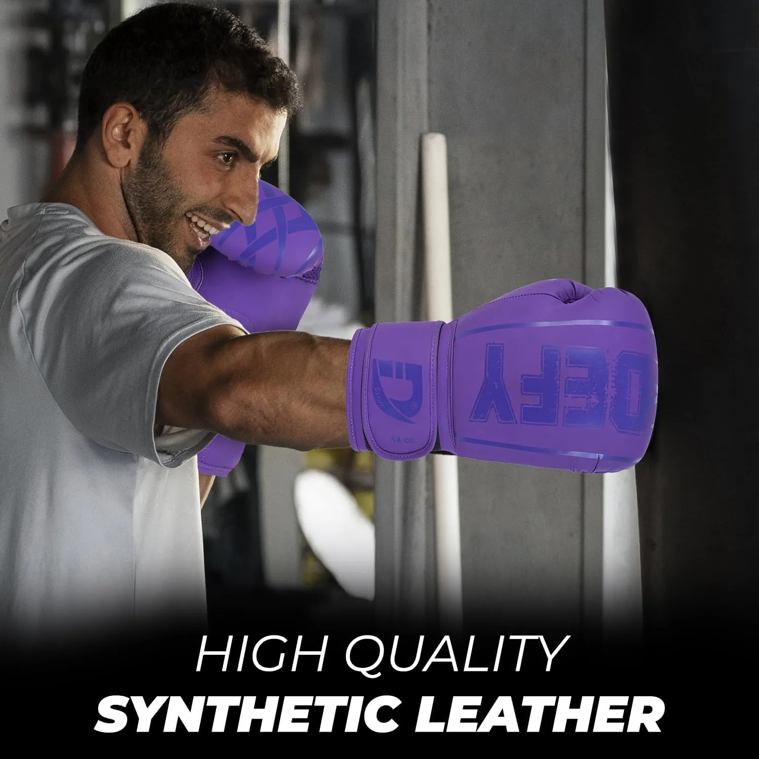 DEFY Boxing Gloves for Men & Women - Premium Quality Synthetic Leather Boxing Gloves for Training - Perfect for Punching Heavy Bags, Sparring, & Fighting Gloves