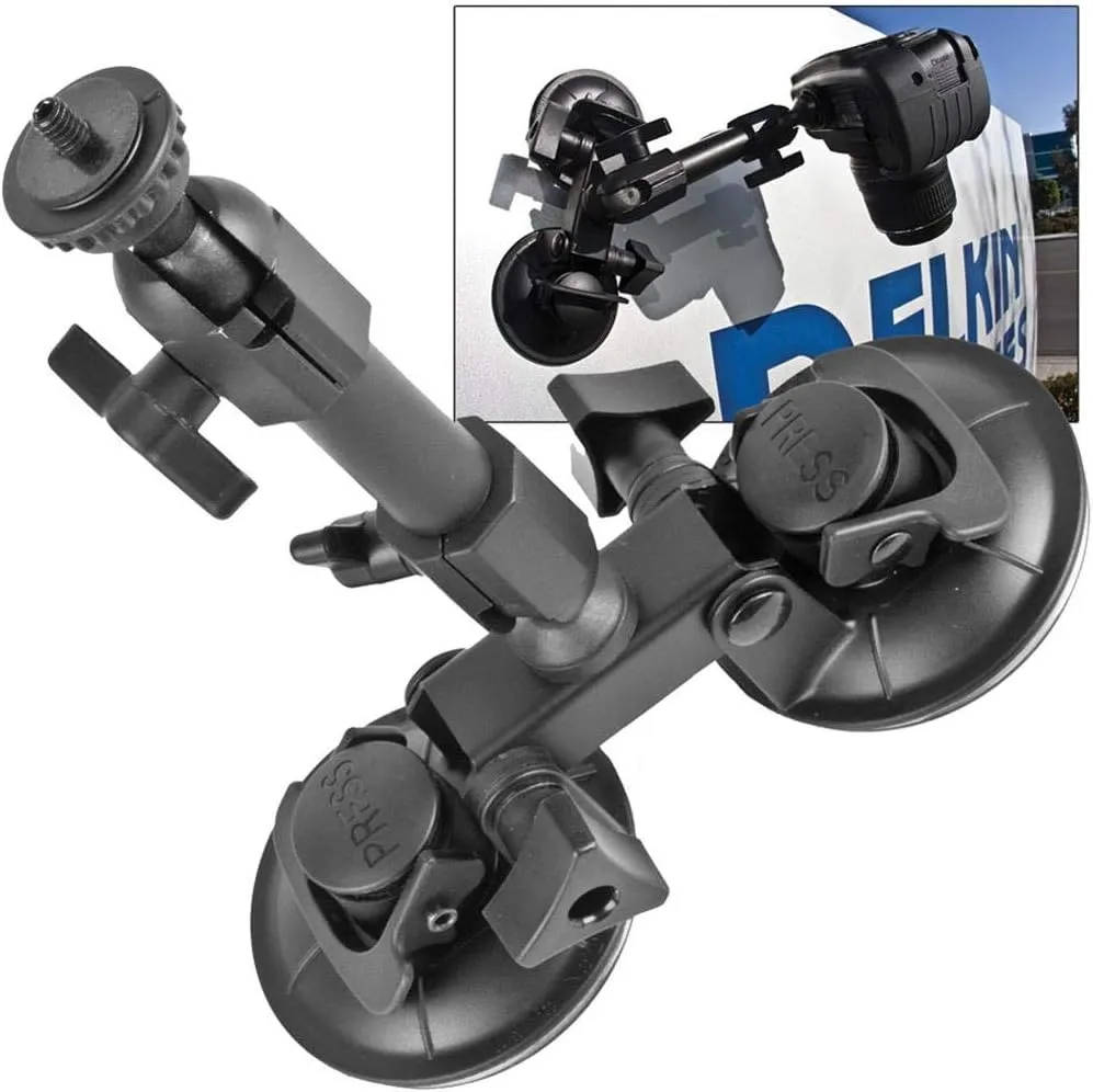 Delkin Devices Fat Gecko Dual Suction Camera Mount (DDMOUNT-SUCTION), black 3.5 x 9.5 x 11.3 inches