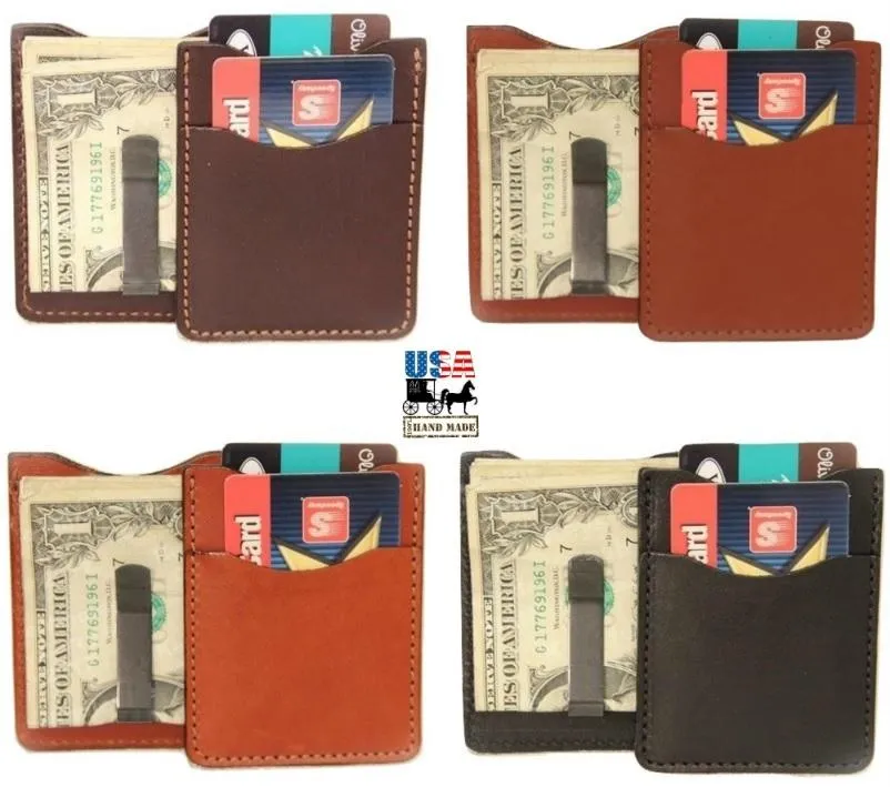 DELUXE LEATHER CARD & MONEY CLIP - Minimalist Wallet in 5 Colors