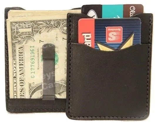 DELUXE LEATHER CARD & MONEY CLIP - Minimalist Wallet in 5 Colors