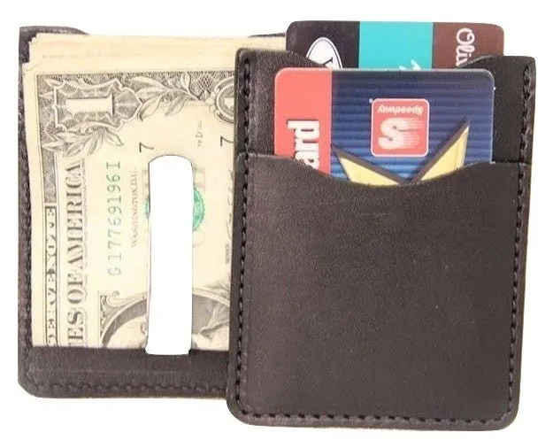 DELUXE LEATHER CARD & MONEY CLIP - Minimalist Wallet in 5 Colors
