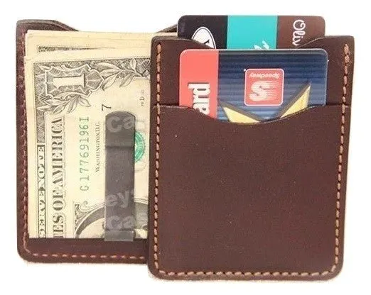 DELUXE LEATHER CARD & MONEY CLIP - Minimalist Wallet in 5 Colors