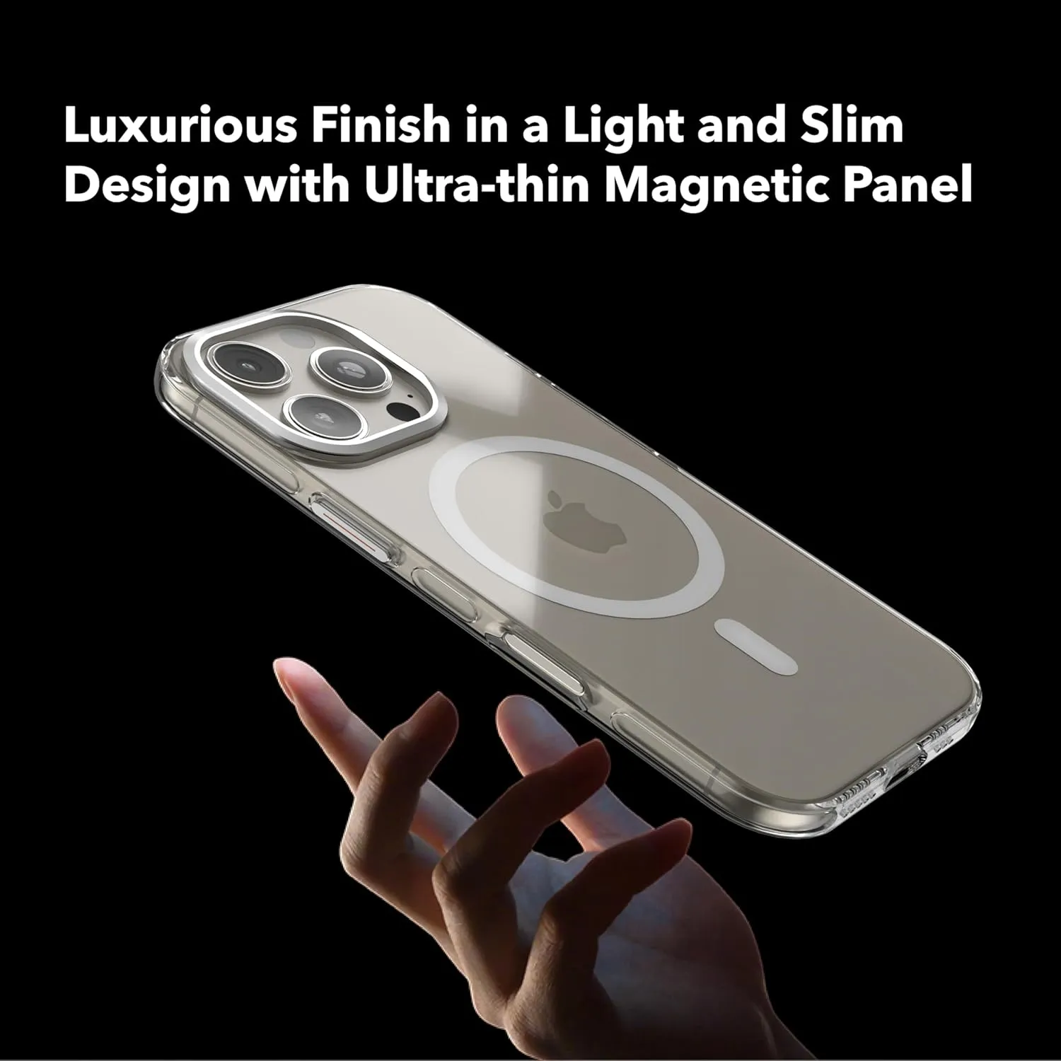Designed for iPhone 16 Pro Max Case, MagSafe Compatible, Clear Slim Phone Case with Built-in Aluminum Alloy Stash Stand, Anti-Yellowing, Metal Buttons, All-Round Protection with Airbag Corners, Clear