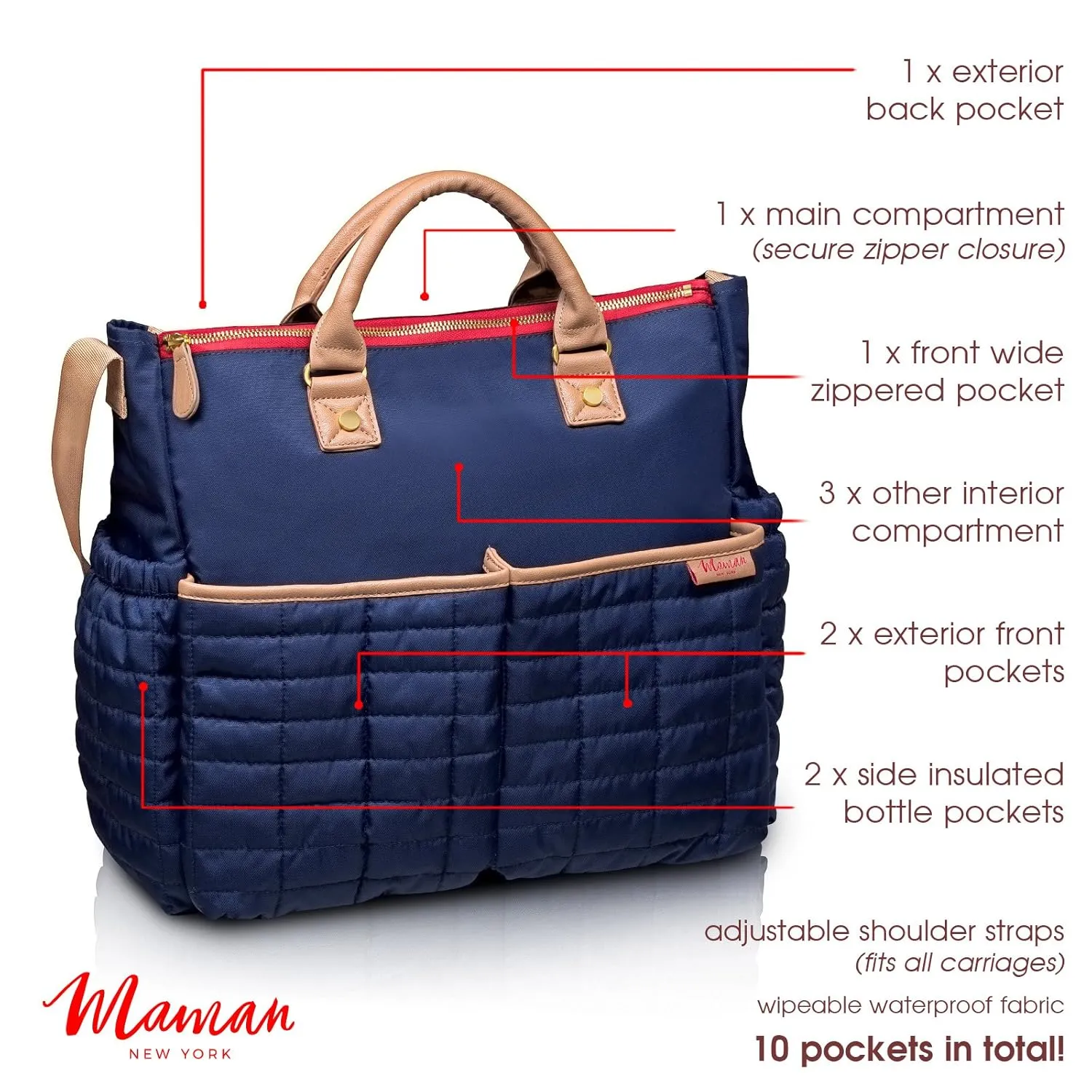 Designer Diaper Bag With Matching Changing Pad
