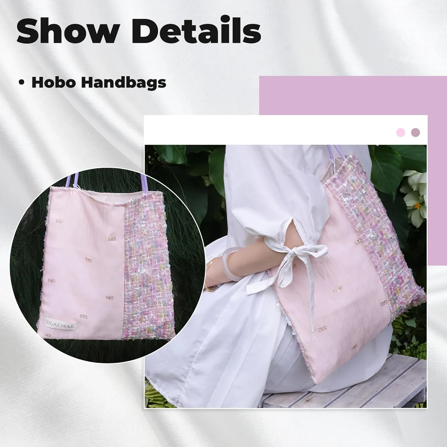 DGAZ Designer Hobo Bags for Women, Large Shoulder Bags, Luxury Tote Bag with Zipper