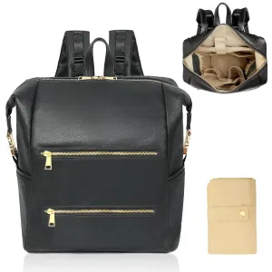 Diaper Bag Backpack Baby Diaper Bag with 15 Pockets Travel Backpack,2 Insulated Pockets,Stroller Straps,Changing Pad,Black
