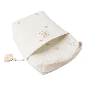 Diaper Bag Backpack, Embroidered Diapers Bag Cute Diapers Bag Multifunction Cotton Baby Stroller Zipper Bag for Bottle Wipes Pacifier (Leaf)