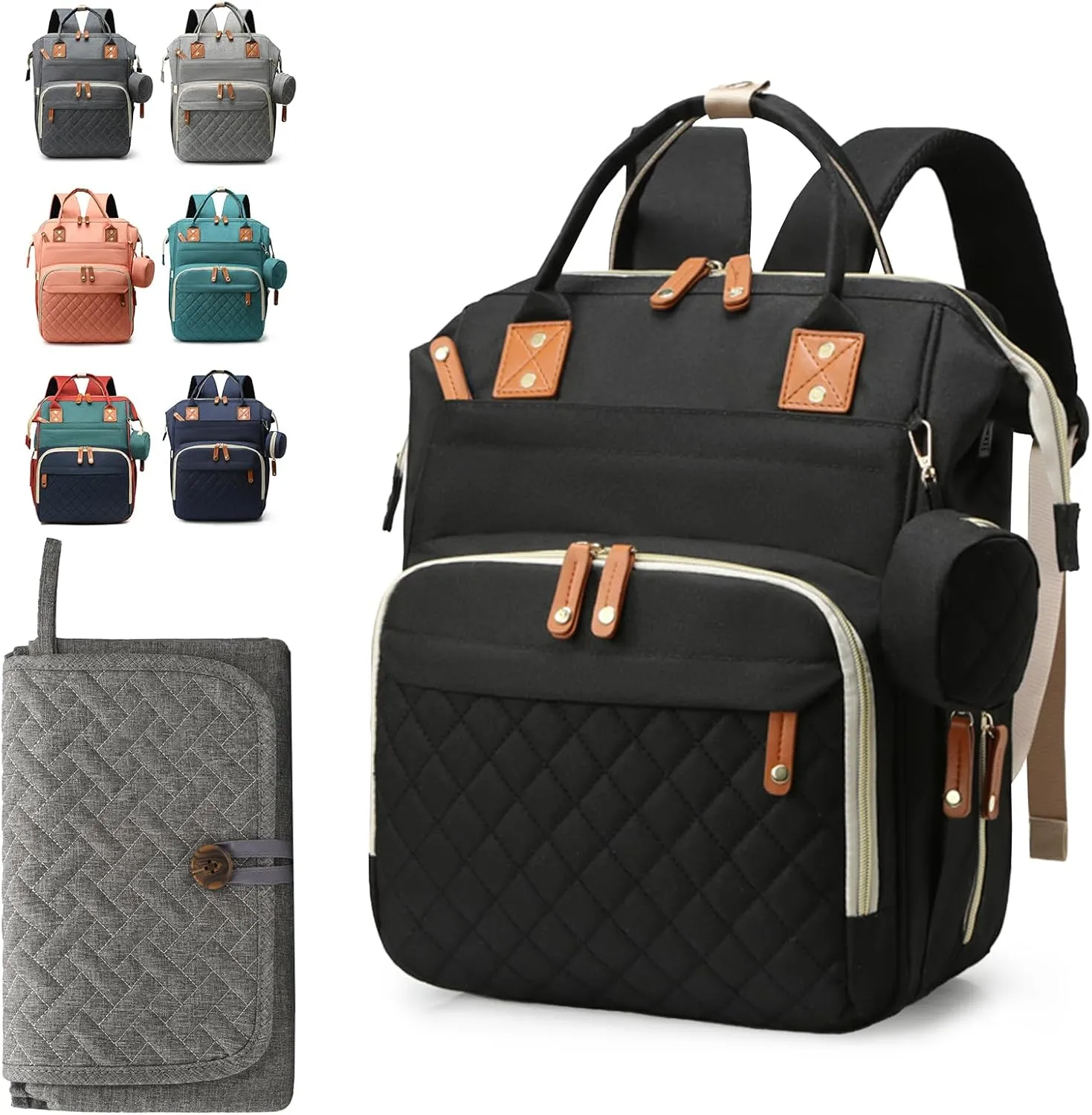 Diaper Bag Backpack for Girls Boys: Black Toddler Diaper Bag with Changing Pad Baby Backpack Diaper Bag for Mon Dad Newborn Pañaleras para Bebe Niña Niño Baby Registry Search Essentials Must Haves