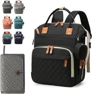 Diaper Bag Backpack for Girls Boys: Black Toddler Diaper Bag with Changing Pad Baby Backpack Diaper Bag for Mon Dad Newborn Pañaleras para Bebe Niña Niño Baby Registry Search Essentials Must Haves