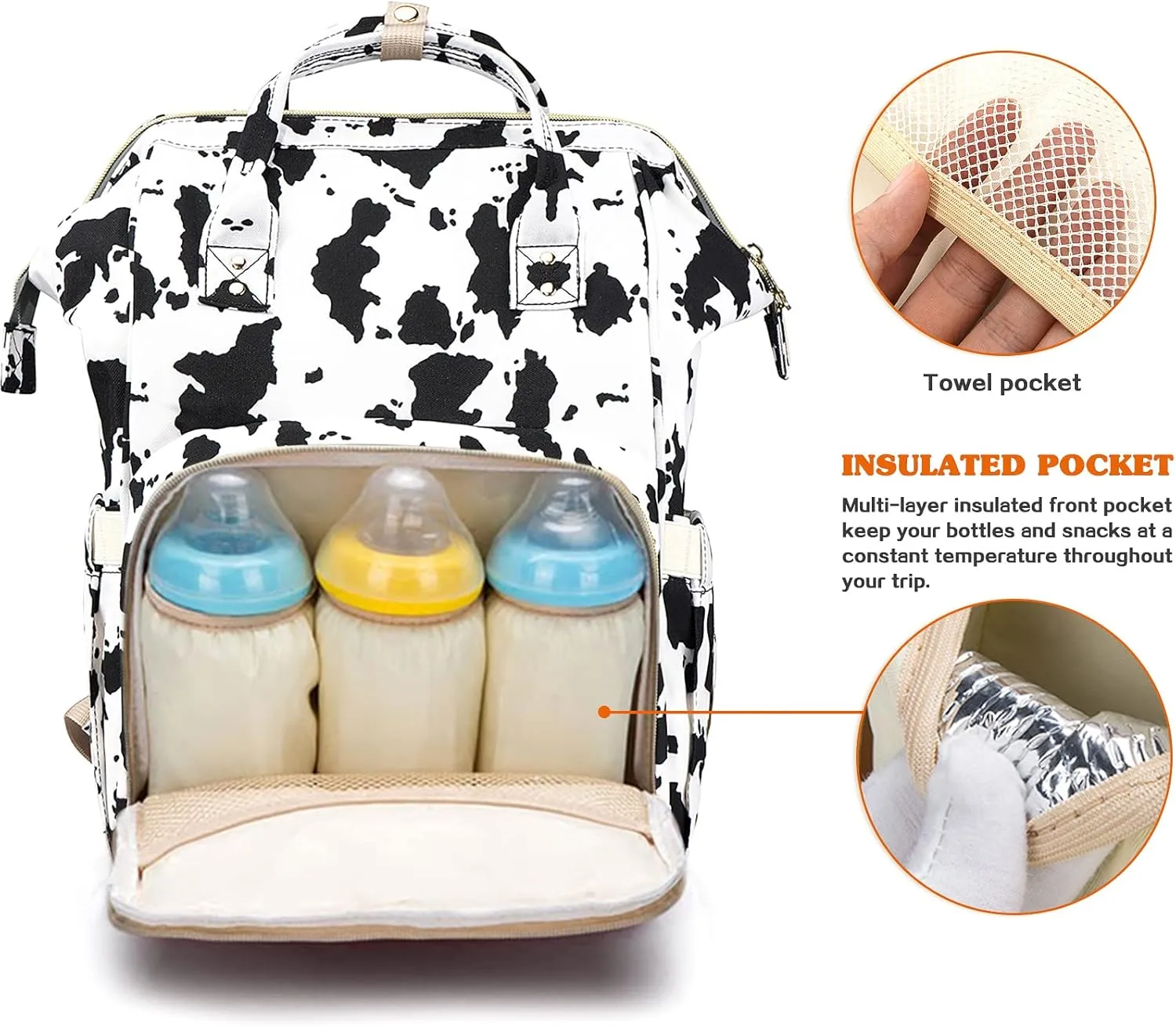 Diaper Bag Backpack for Mom & Dad, Multifunction Waterproof Baby Changing Bags, Large Nappy Bag Backpack