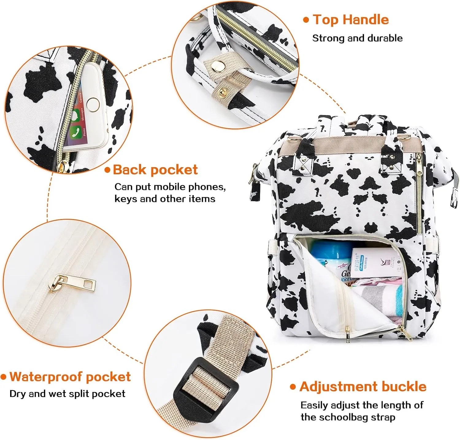 Diaper Bag Backpack for Mom & Dad, Multifunction Waterproof Baby Changing Bags, Large Nappy Bag Backpack