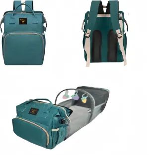 Diaper Bag Backpack,Baby Diaper Bag,Changing Station Bag,Large Capacity Travel Foldable,New Mom Gift Green