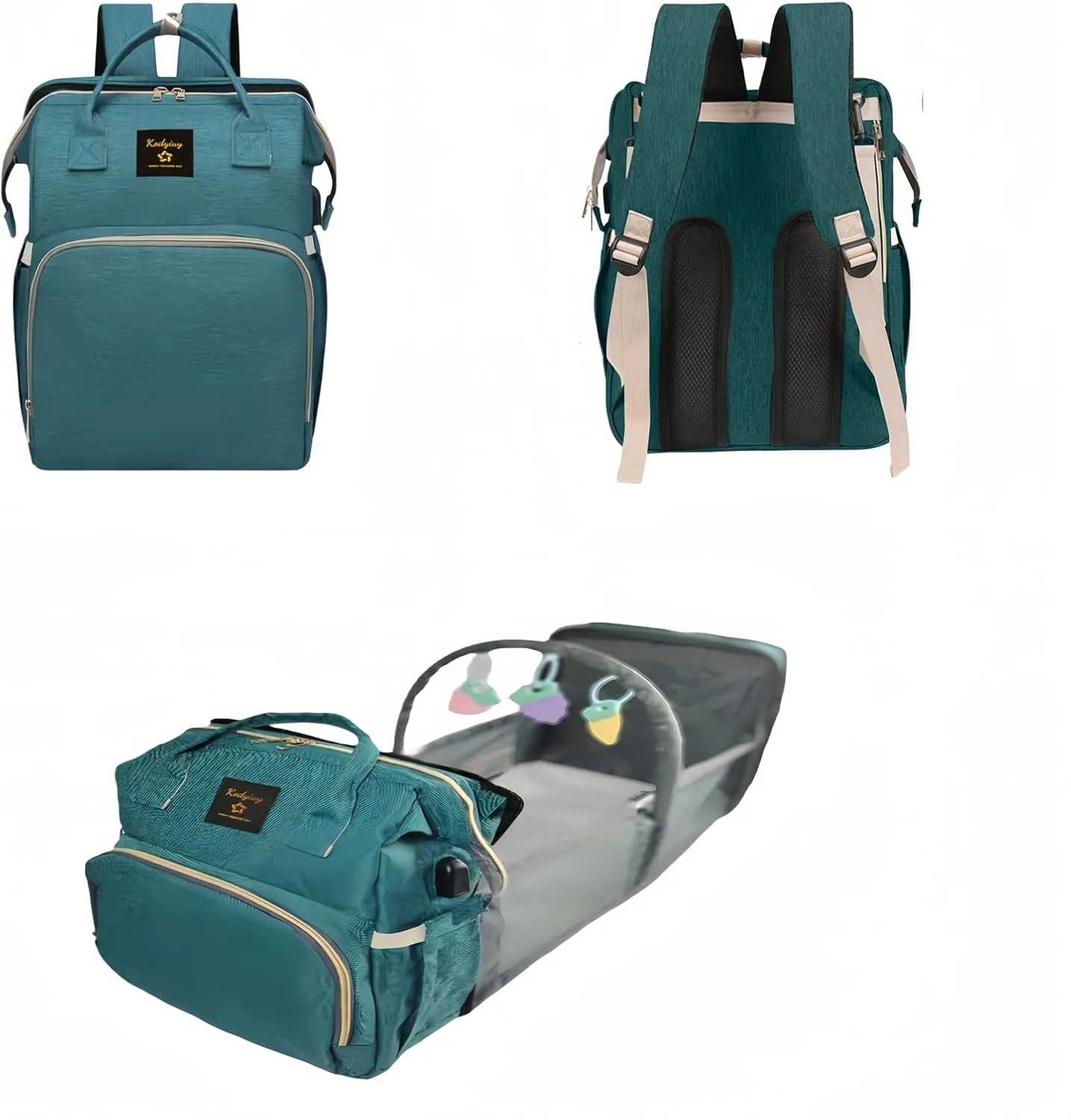 Diaper Bag Backpack,Baby Diaper Bag,Changing Station Bag,Large Capacity Travel Foldable,New Mom Gift Green