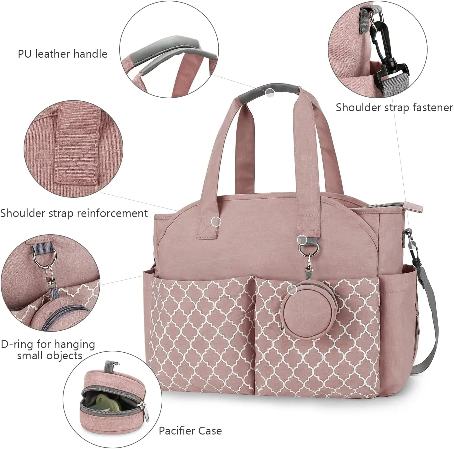 Diaper Bag Tote Large Baby Changing Bag for Mom with Changing Station