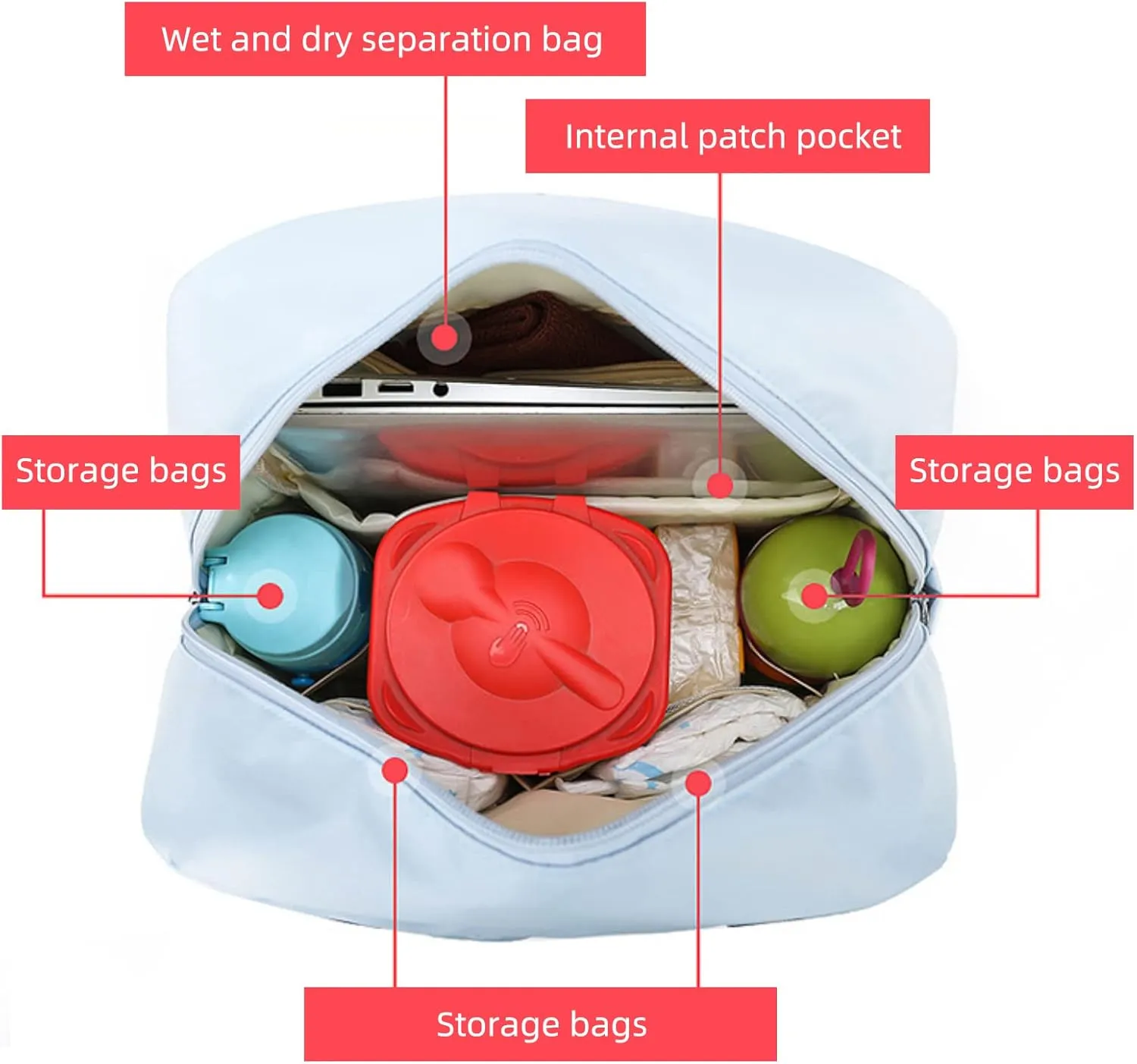 Diaper Bag Tote with Changing Station Diaper Bag Backpack Weekender Bag Baby Bag with Wet Bag