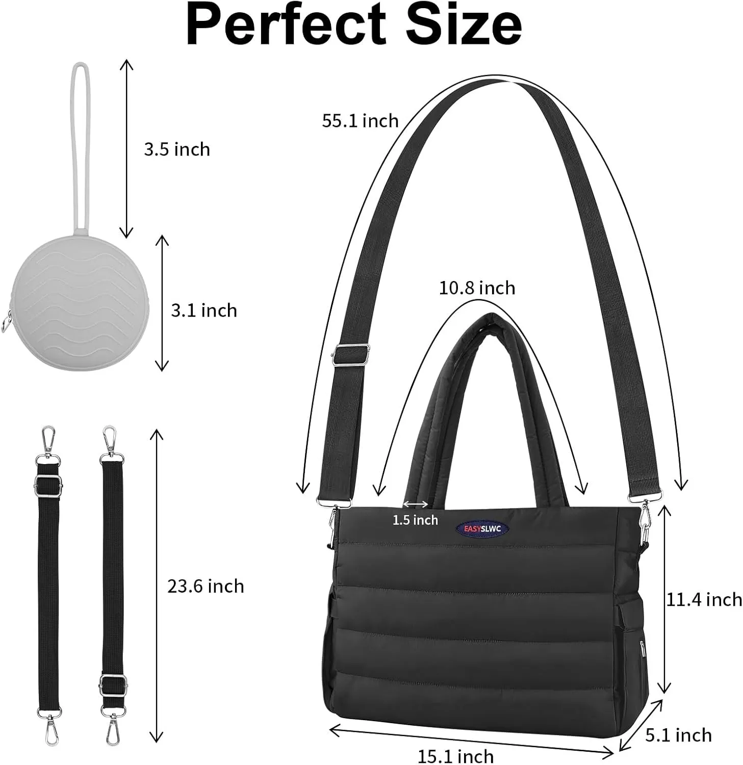 Diaper Bag Tote with Silicone Pacifier Case,Tote Bags Crossbody Hospital Bag Travel Large Mommy Bag