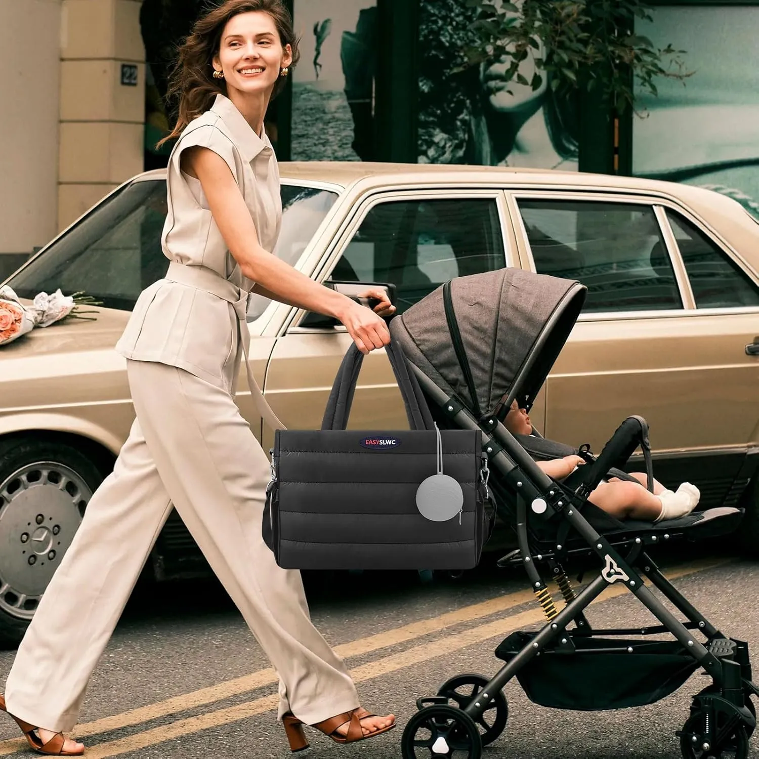 Diaper Bag Tote with Silicone Pacifier Case,Tote Bags Crossbody Hospital Bag Travel Large Mommy Bag