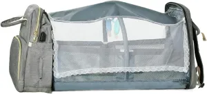 Diaper Bag with Changing Station, Large Diaper Bag Backpack, Multifunctional Baby Diaper Bag (Gray)