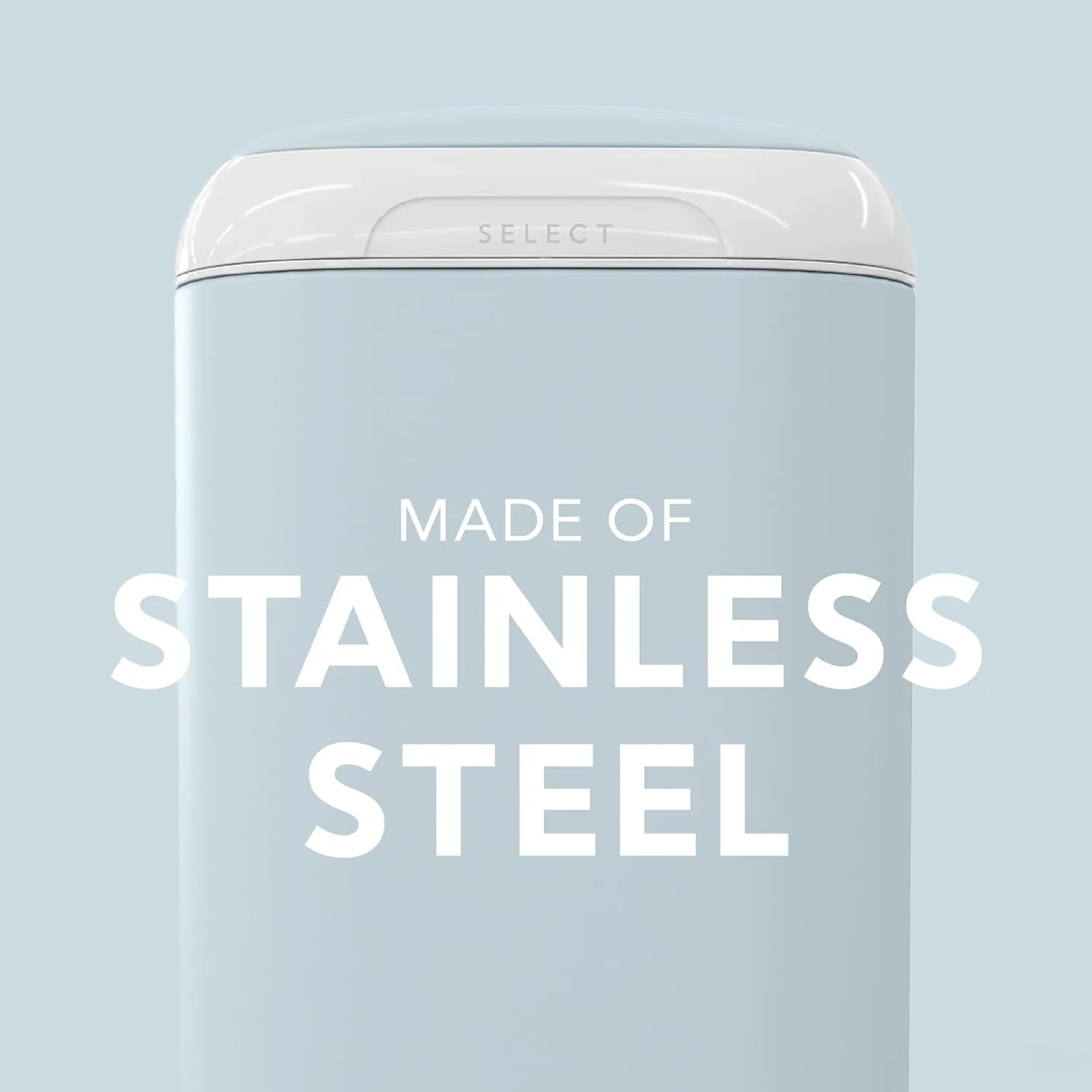 Diaper Genie Select Pail (Blue) is Made of Durable Stainless Steel and Includes 1 Starter Square Refill That can Hold up to 165 Newborn-Sized Diapers.