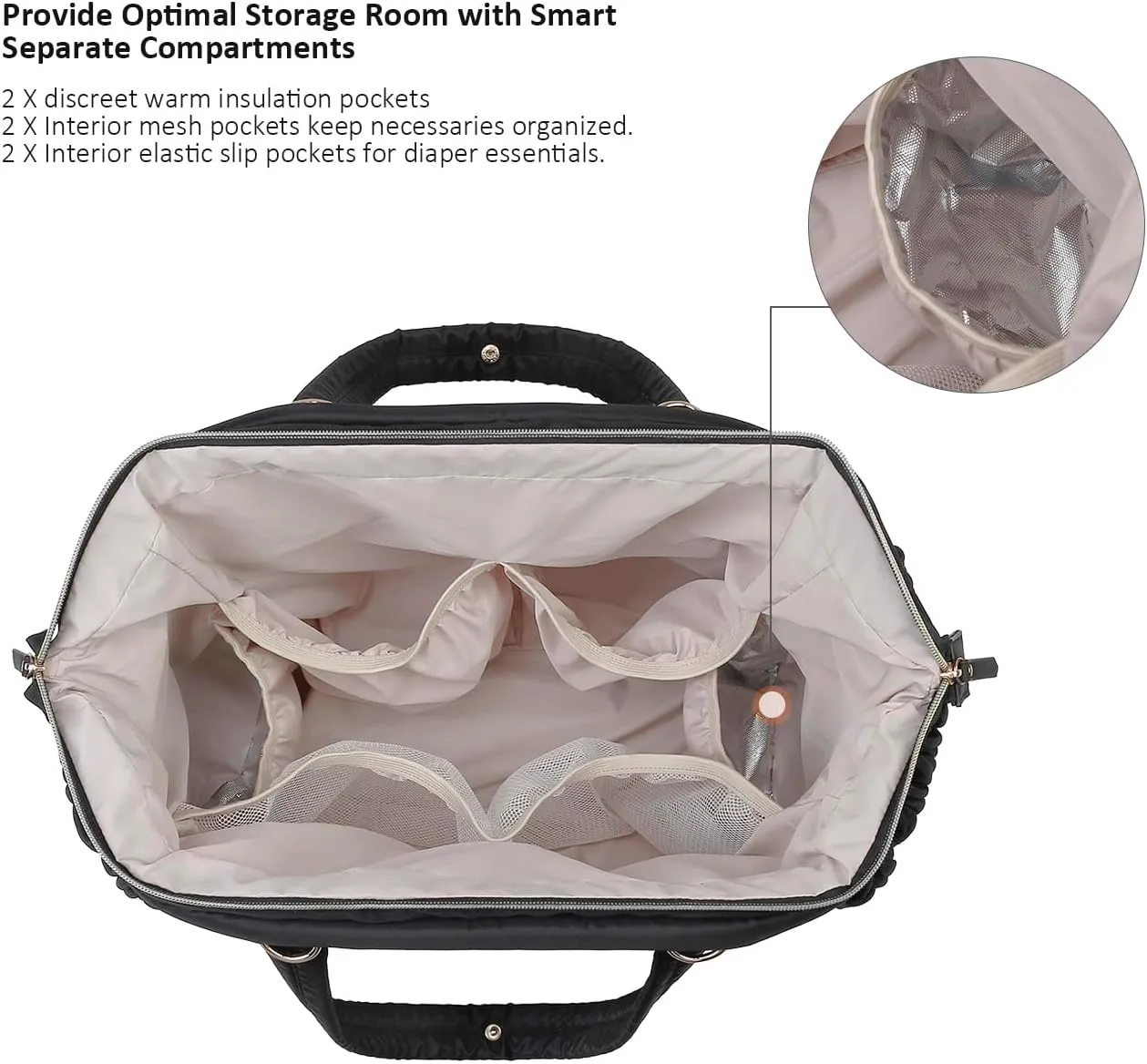 Diaper Quiltde Tote Large Mommy Maternity Bag Stroller Bag Upgrade Multi-Function with Adjustable Shoulder Strap