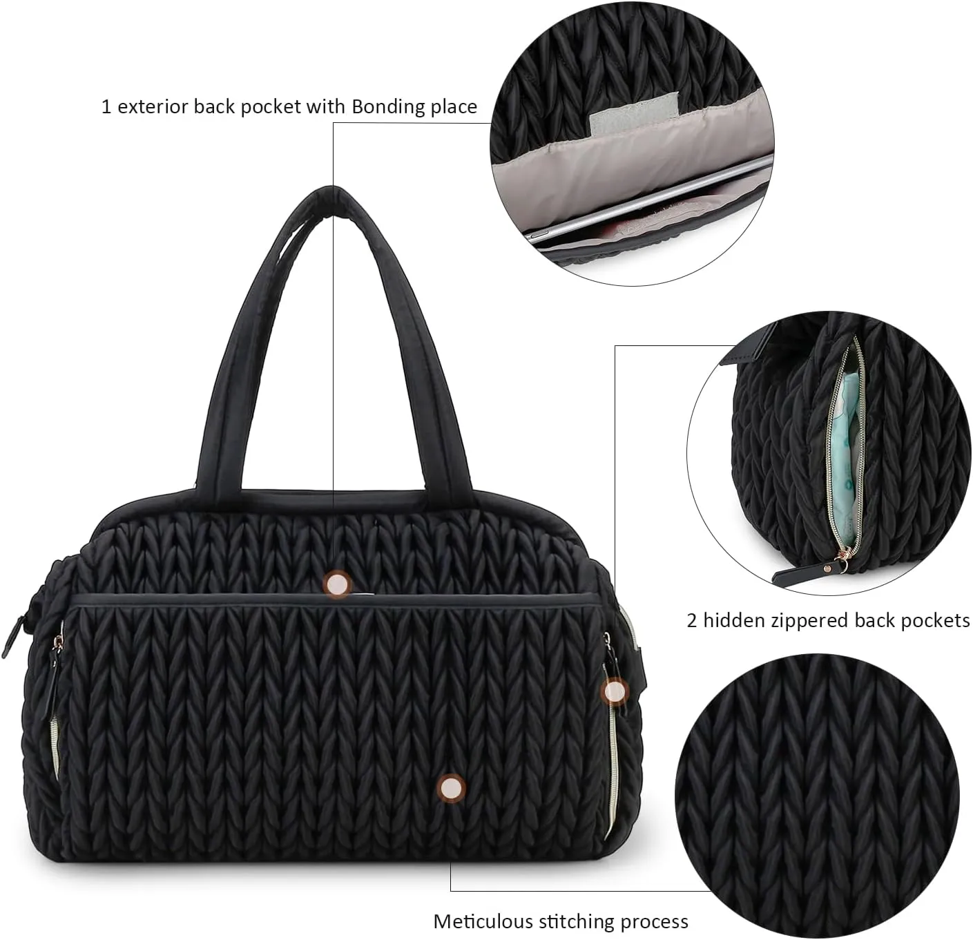 Diaper Quiltde Tote Large Mommy Maternity Bag Stroller Bag Upgrade Multi-Function with Adjustable Shoulder Strap