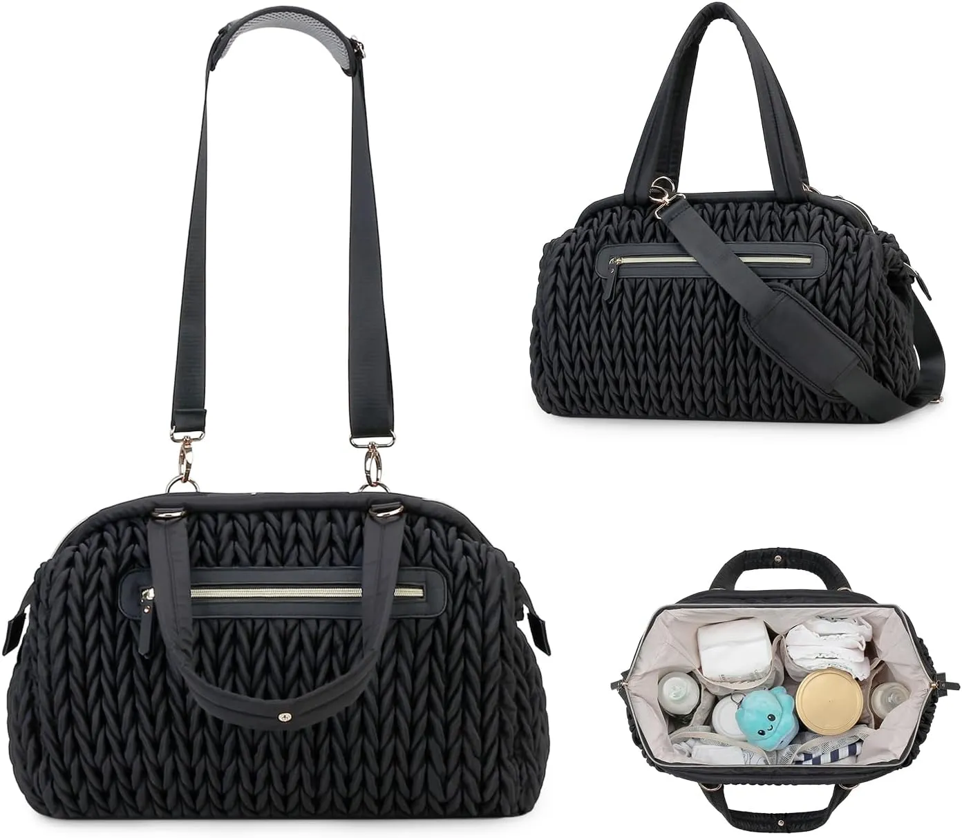 Diaper Quiltde Tote Large Mommy Maternity Bag Stroller Bag Upgrade Multi-Function with Adjustable Shoulder Strap